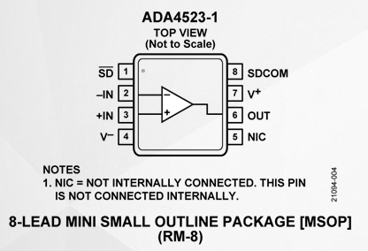 ADA4523-1 - 36 V，低噪声，零漂移运算放大器